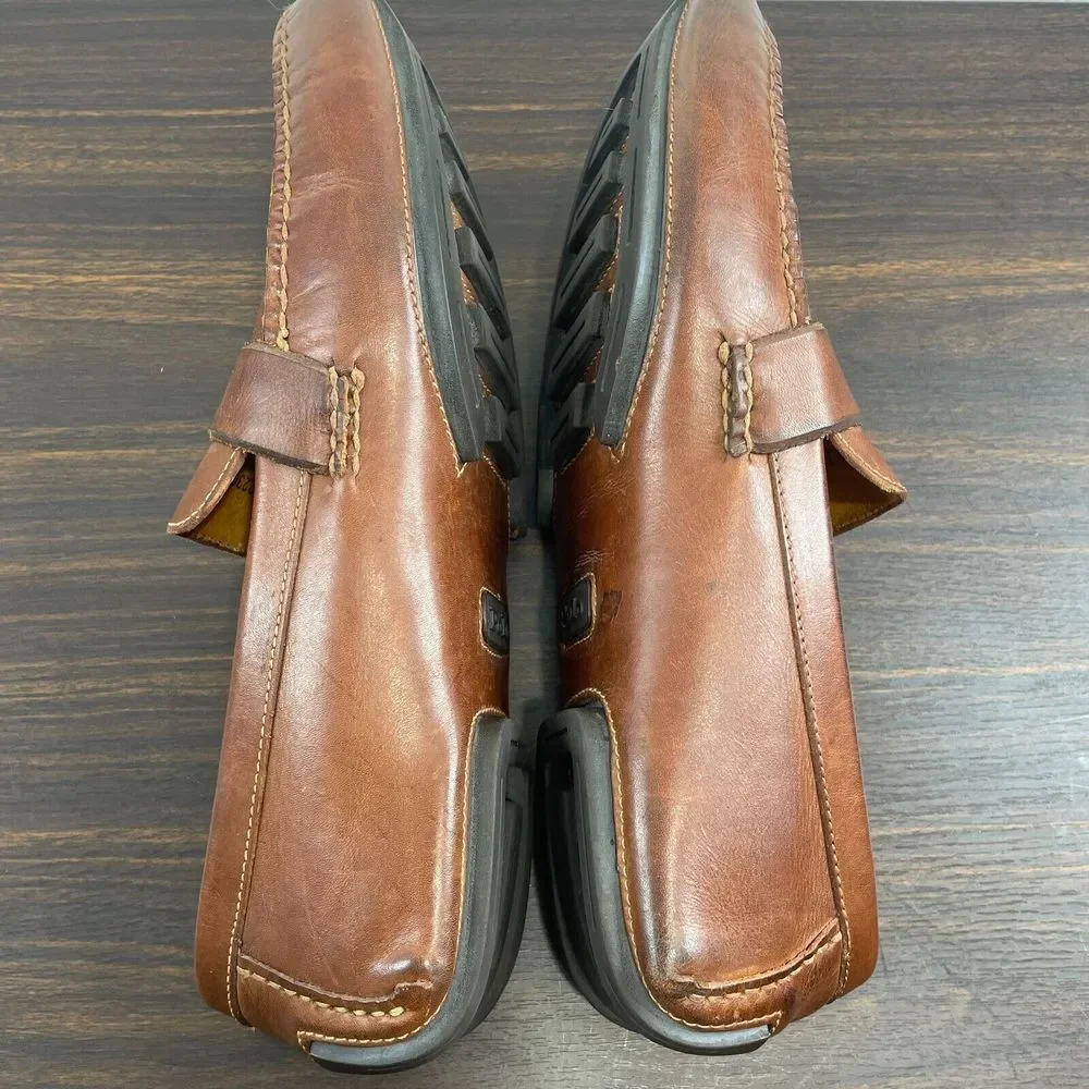 Polo Ralph Lauren Shoes Mens 10.5 D Brown Leather Driving Loafers Buckle - Picture 8 of 10